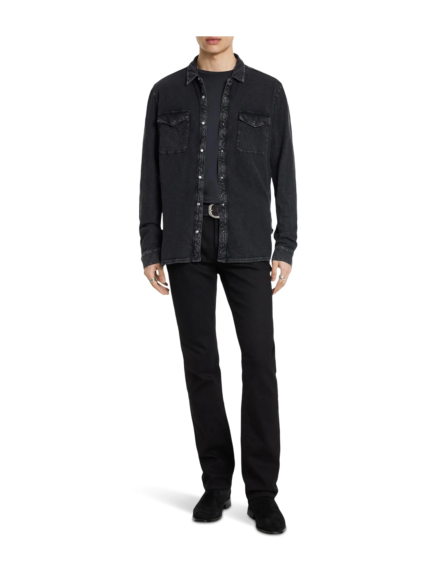 Рубашка John Varvatos ARVON WESTERN SHIRT — изображение 5 из 5, черный