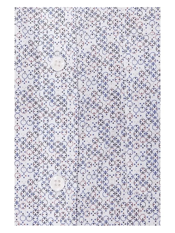 Мужская рубашка Johnston & Murphy Printed Cotton — изображение 5 из 5, синий/бежевый