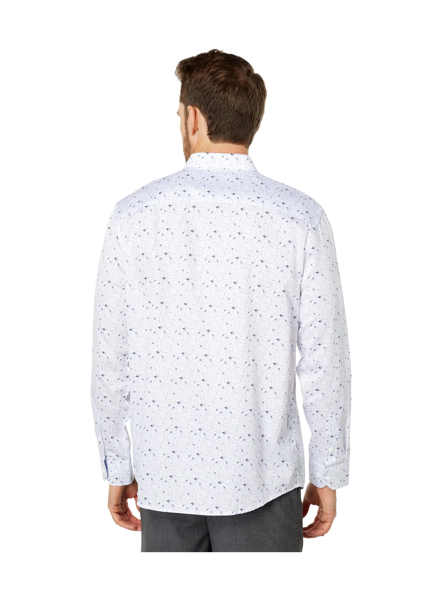 Рубашка Johnston & Murphy Printed Cotton Shirt — изображение 2 из 4, белый