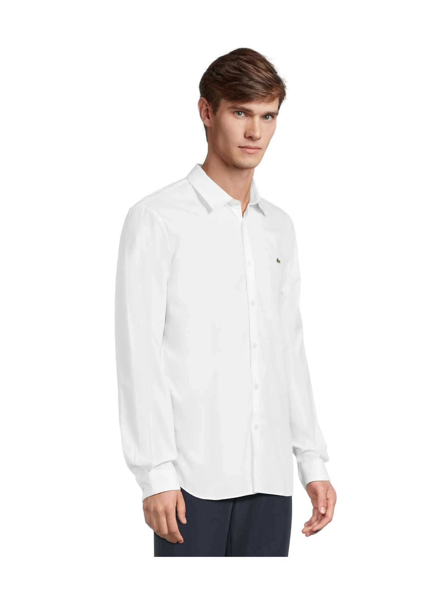 Рубашка Lacoste Slim Fit Stretch Cotton Poplin Shirt — изображение 2 из 5, белый