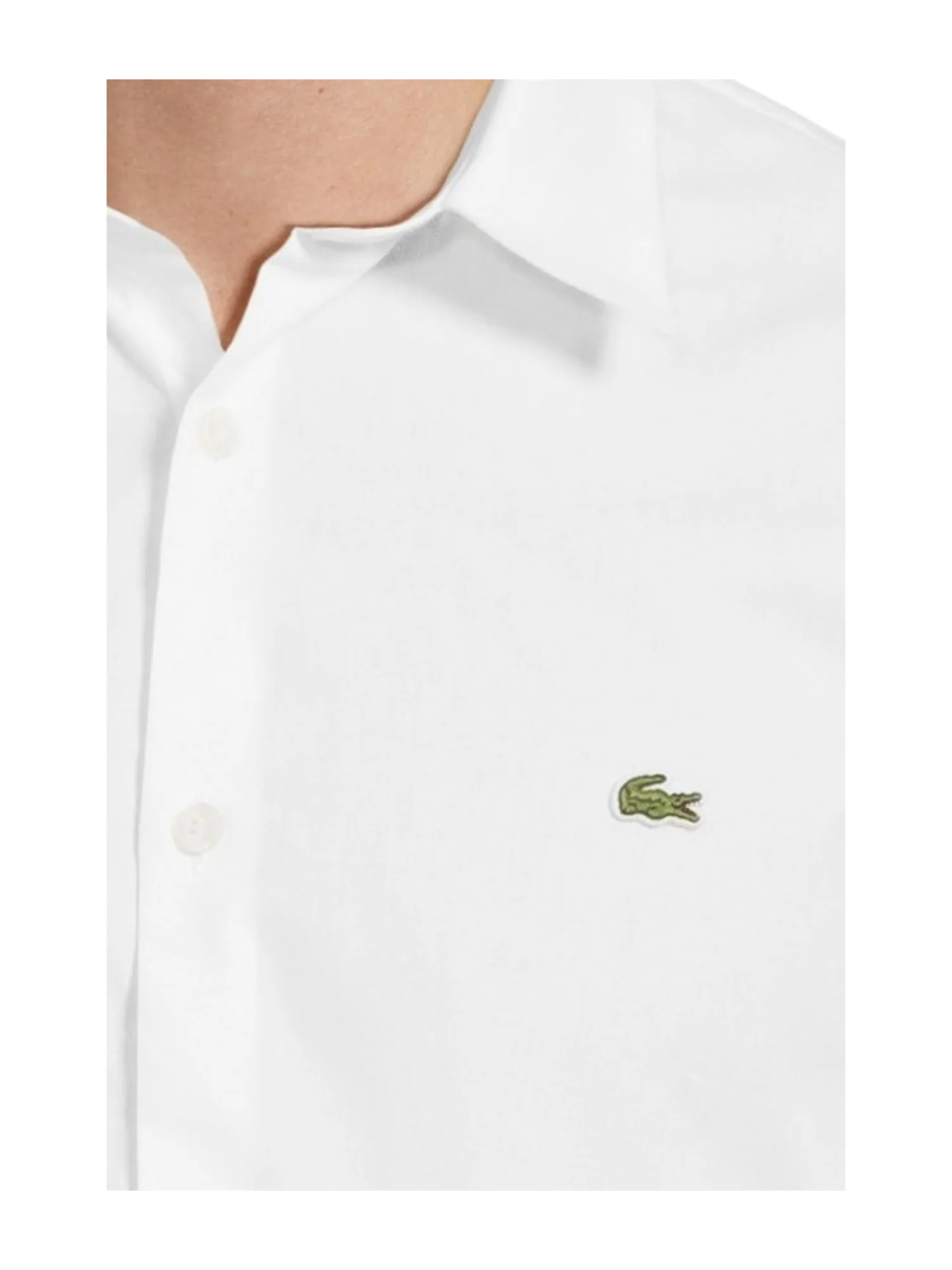 Рубашка Lacoste Slim Fit Stretch Cotton Poplin Shirt — изображение 4 из 5, белый