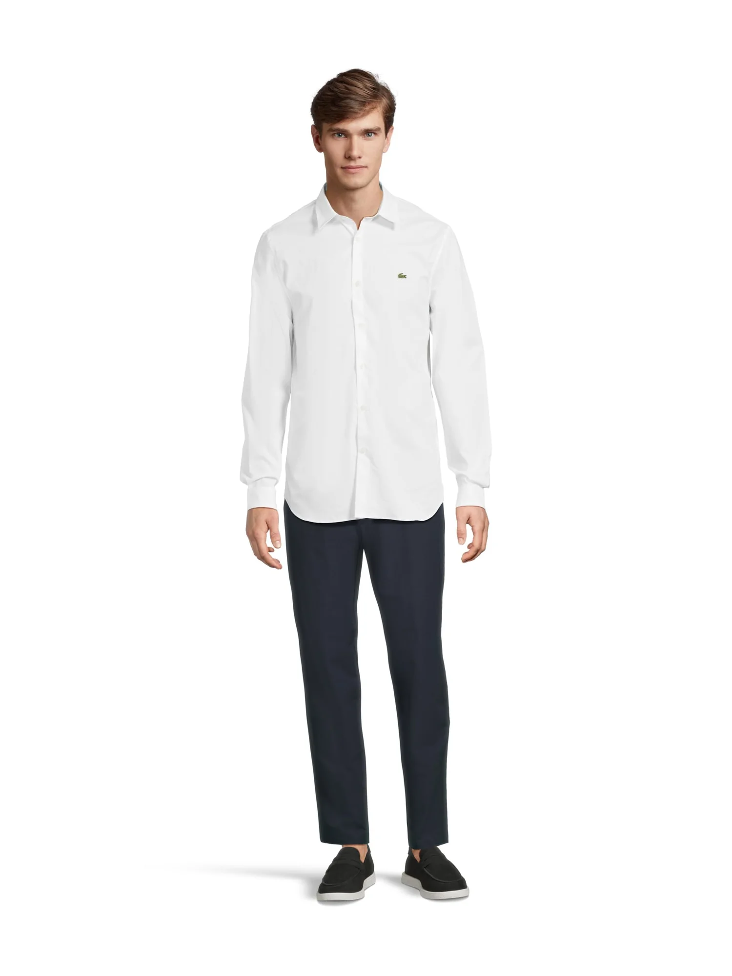 Рубашка Lacoste Slim Fit Stretch Cotton Poplin Shirt — изображение 5 из 5, белый
