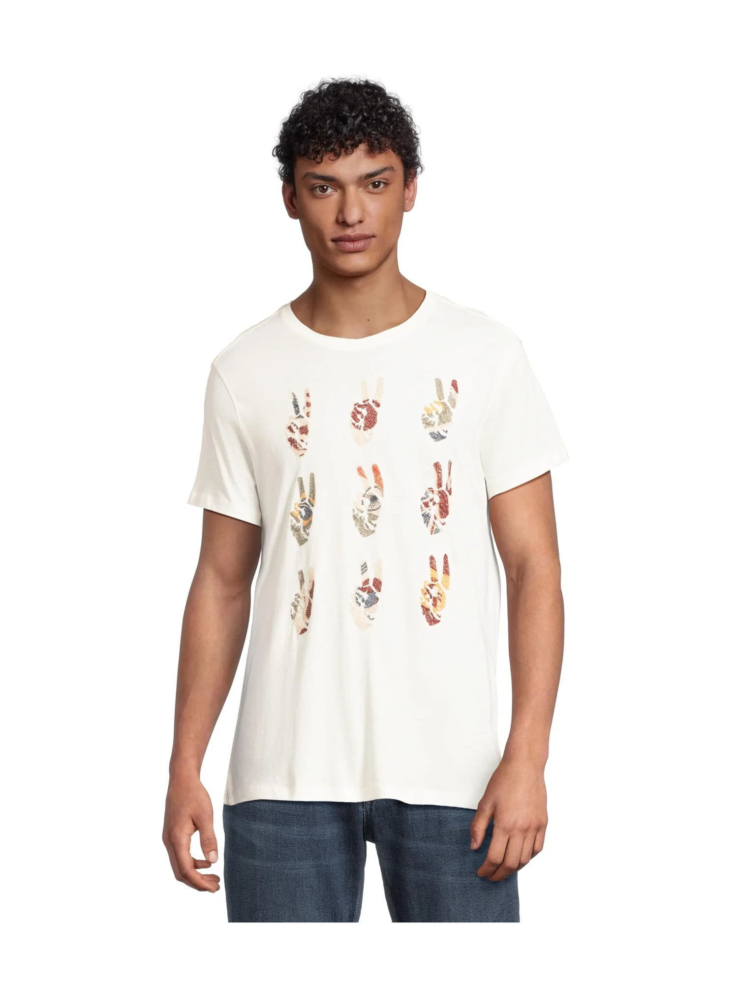 Футболка John Varvatos Multi Peace Hand Tee KG4261Z4 — изображение 1 из 5, белый