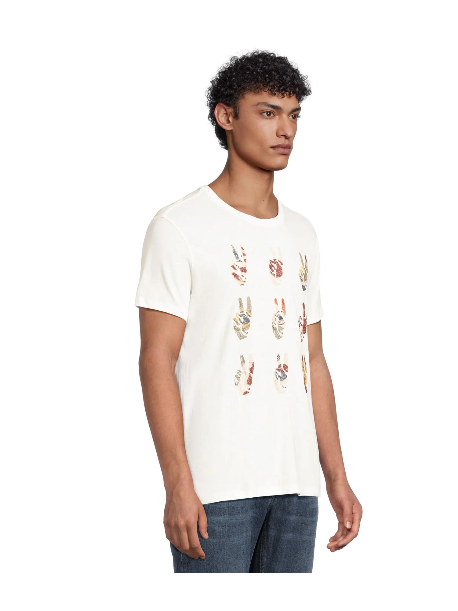 Футболка John Varvatos Multi Peace Hand Tee KG4261Z4 — изображение 2 из 5, белый