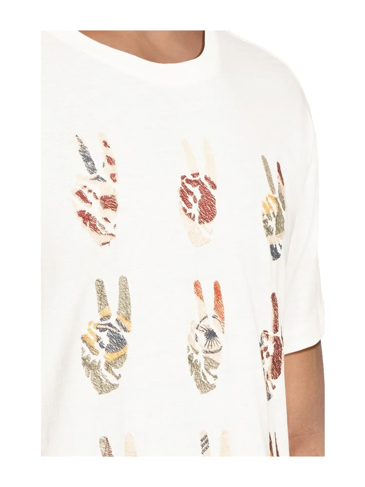 Футболка John Varvatos Multi Peace Hand Tee KG4261Z4 — изображение 4 из 5, белый