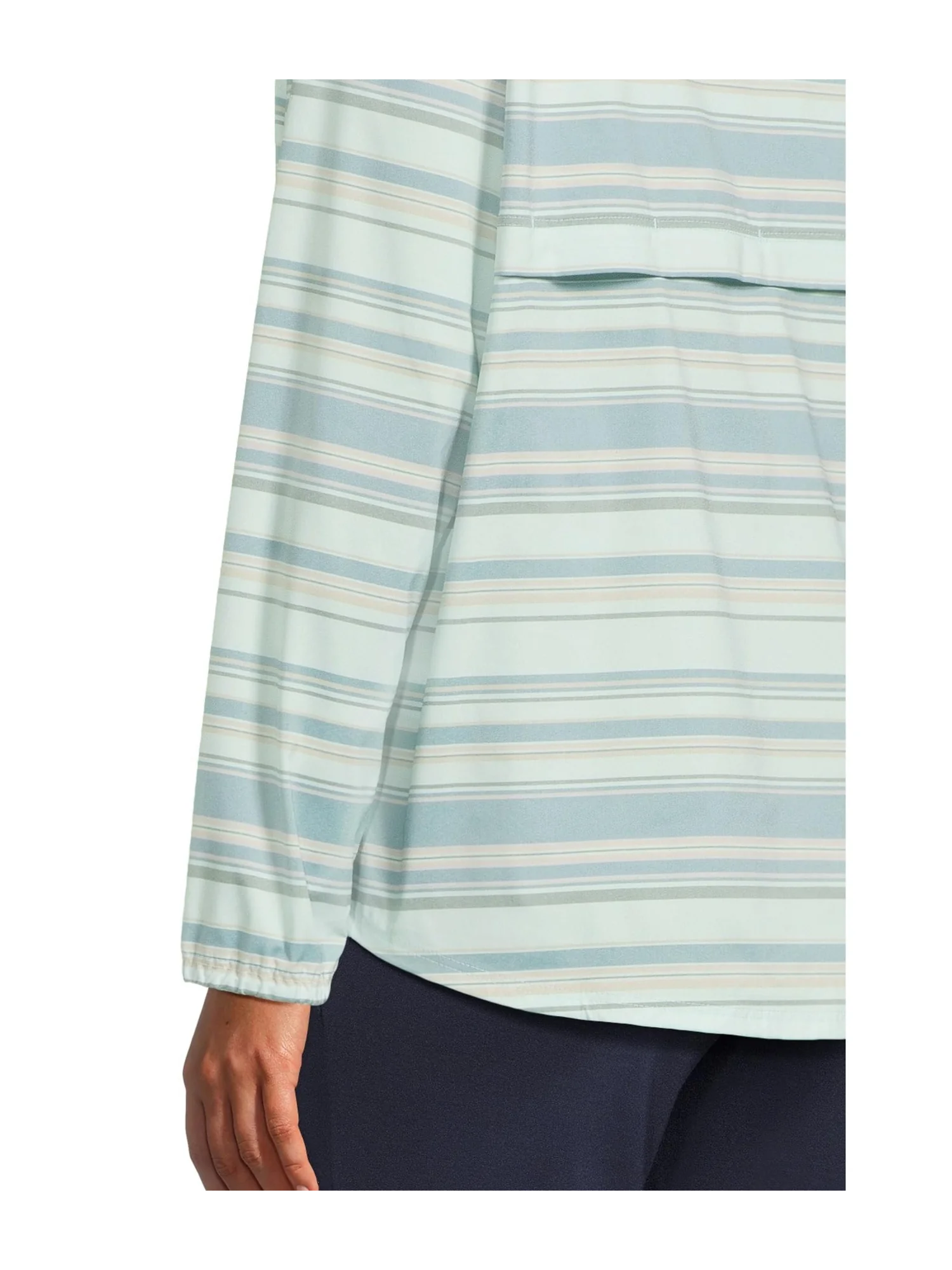 Пуловер L.L.Bean Everyday SunSmart Quarter-Zip Pullover Colorblock Woven Shirt — изображение 4 из 5, синий