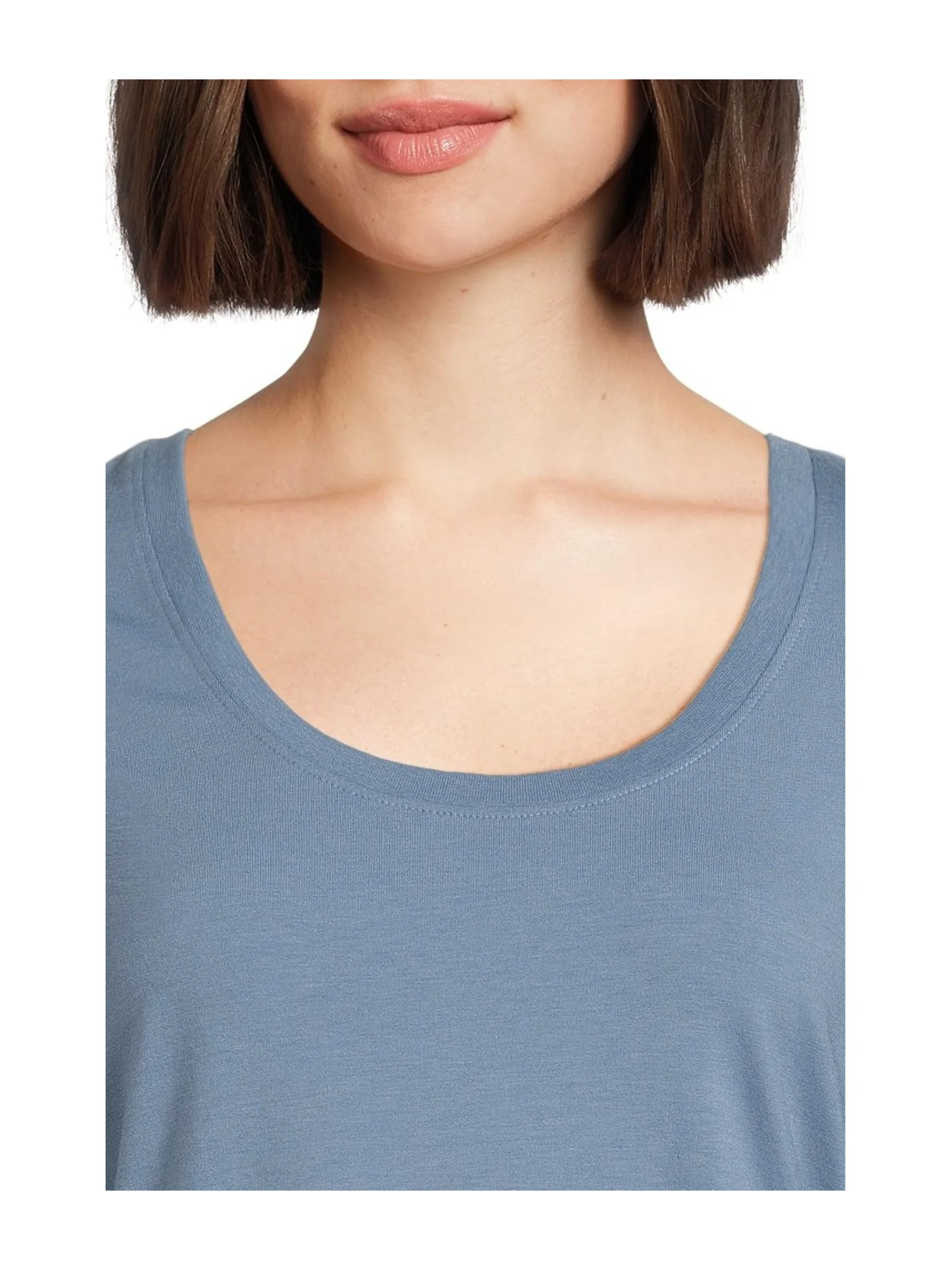 Футболка L.L.Bean Soft Stretch Supima Scoop Neck Short-Sleeve Tee — изображение 4 из 5, синий