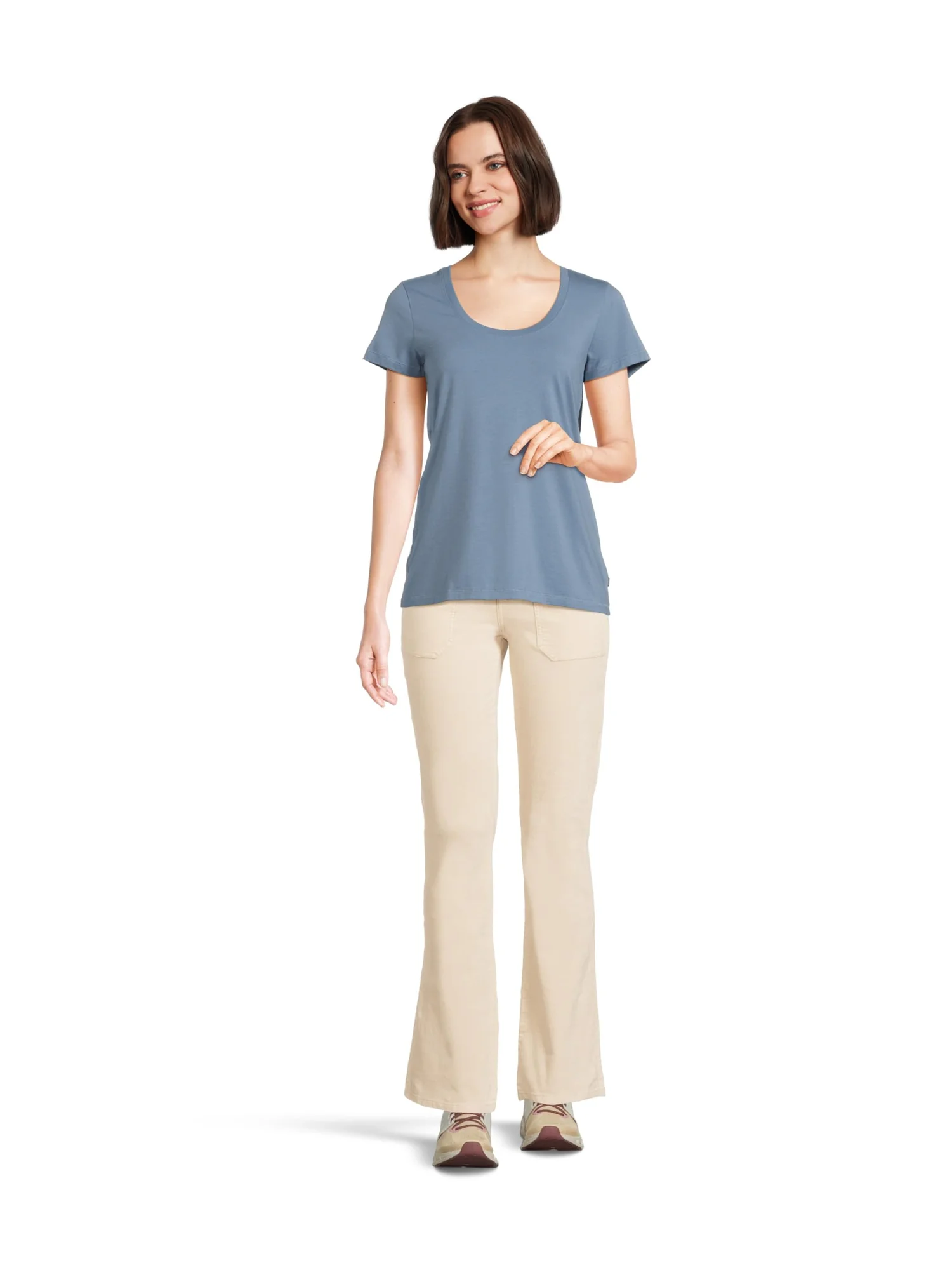 Футболка L.L.Bean Soft Stretch Supima Scoop Neck Short-Sleeve Tee — изображение 5 из 5, синий