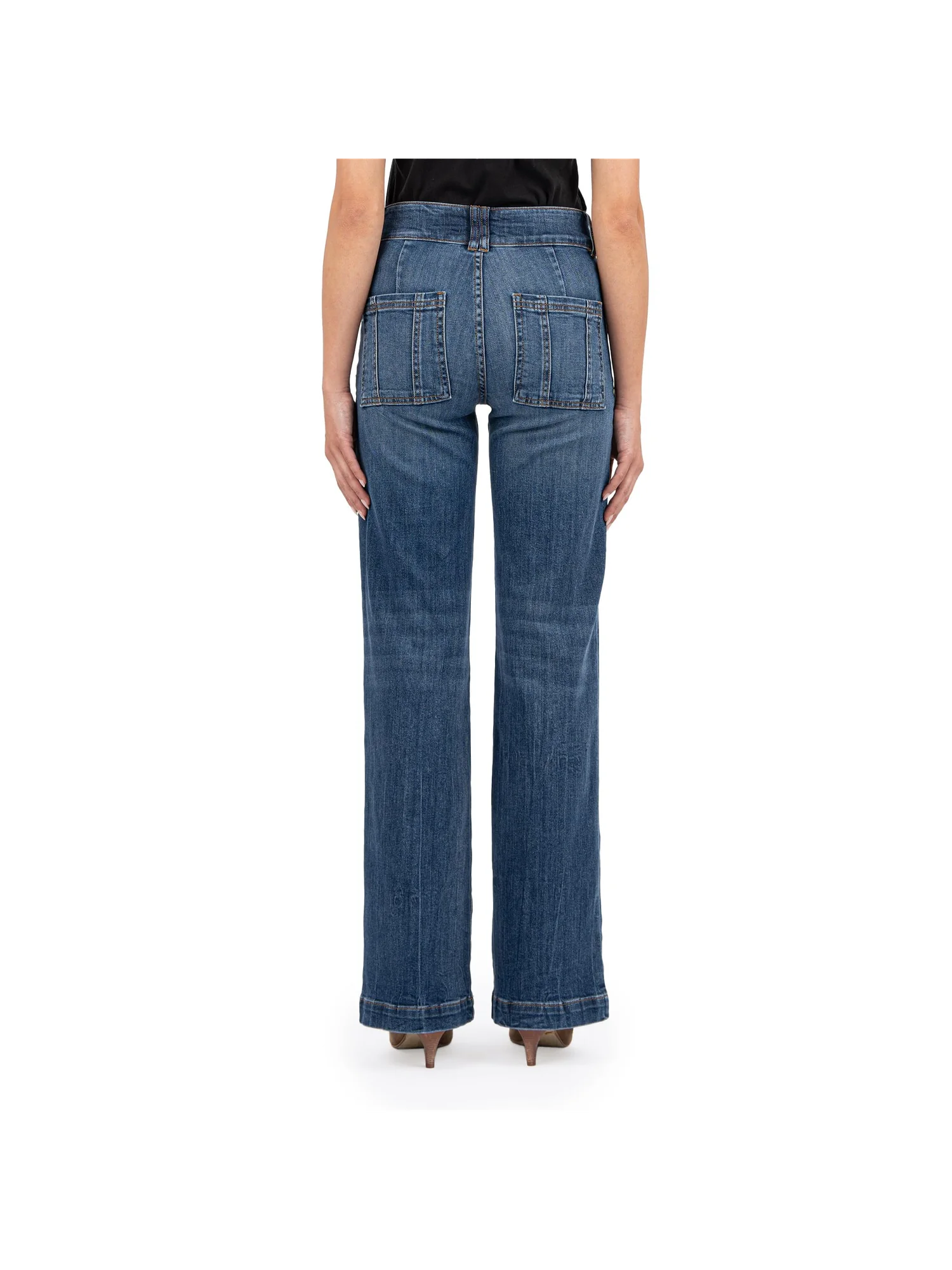 Джинсы KUT from the Kloth JODI HIGH RISE WIDE LEG -PORKCHOP FRONT POCKETS, цвет FAIRNESS — изображение 3 из 4