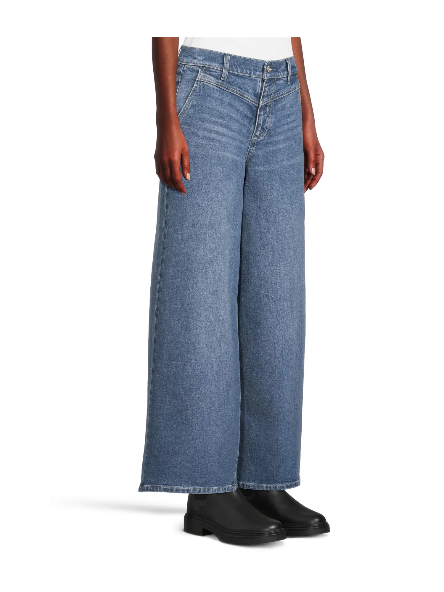 Джинсы Paige Cameron Wide Leg 31 w/ Front Yoke And Trouser Pockets in Katerina, цвет Katerina — изображение 2 из 5