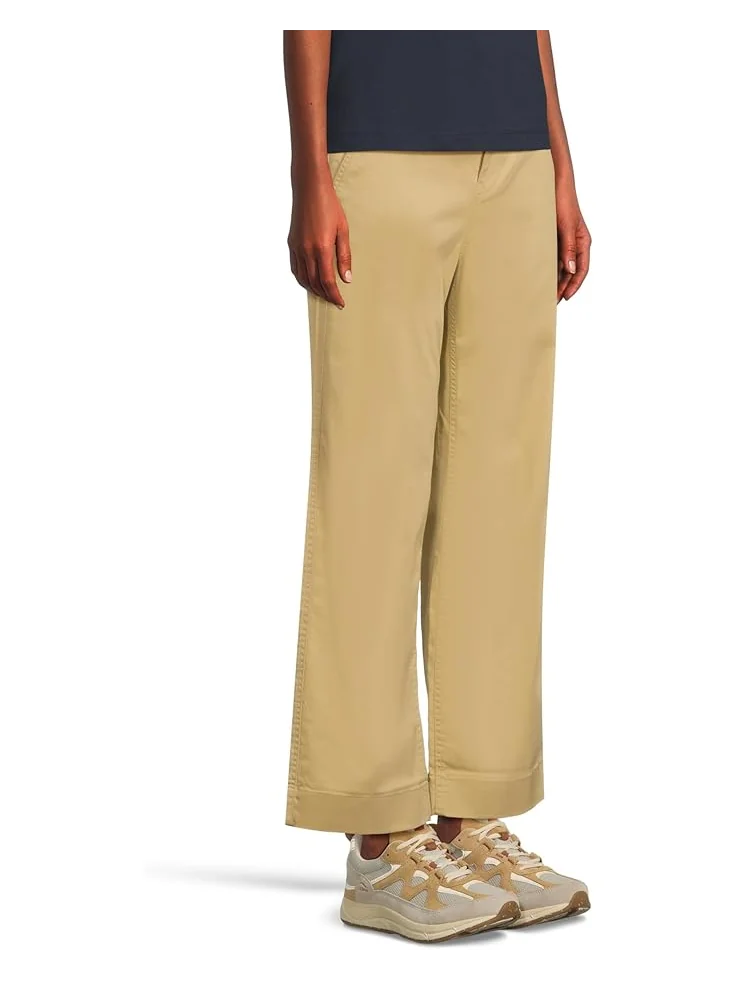 Женские брюки L.L.Bean Comfort Stretch Chino Mid-Rise Wide-Leg, Pinenut — изображение 2 из 5, кедровый орех