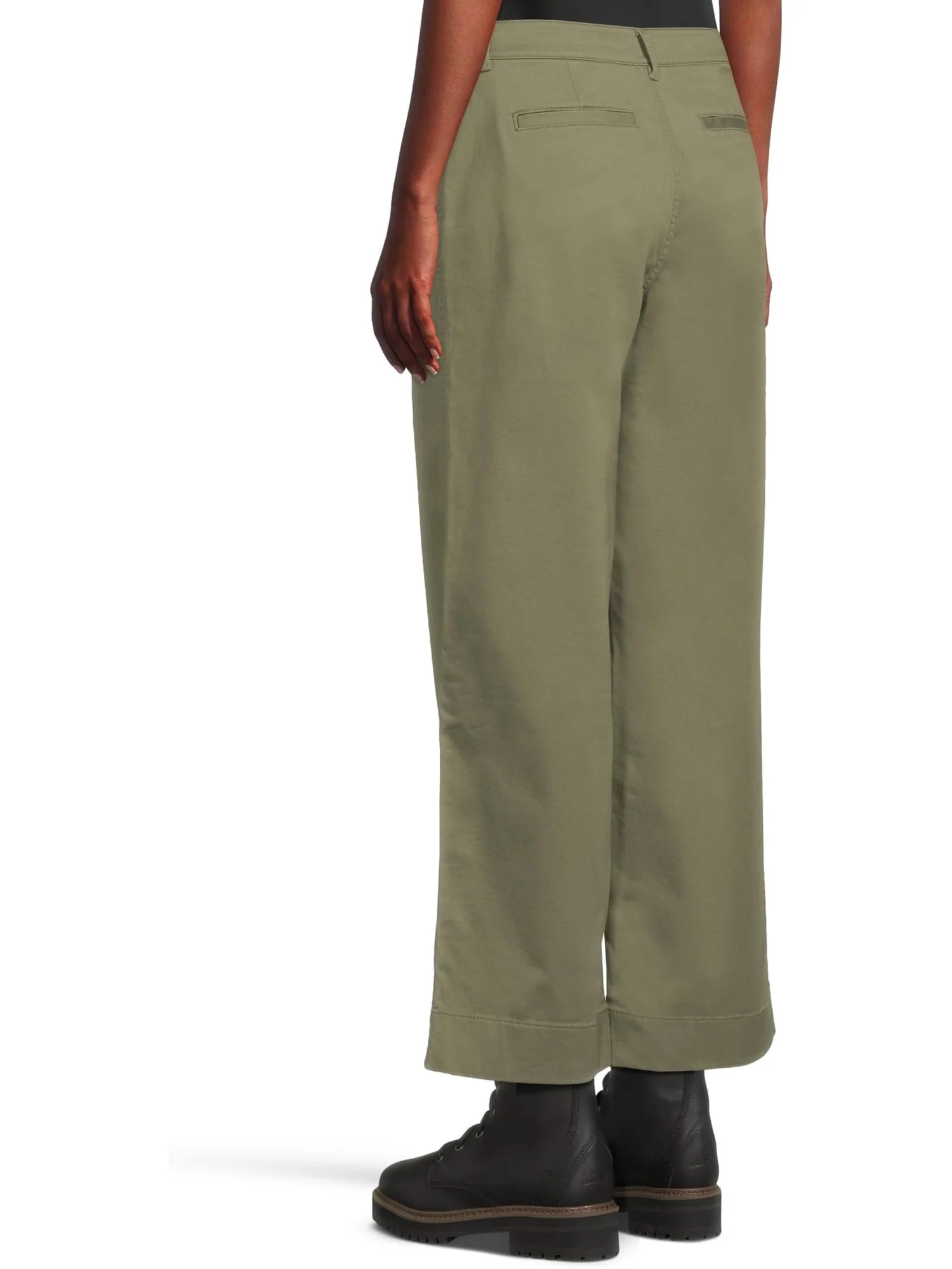 Джинсы L.L.Bean Comfort Stretch Chino Mid-Rise Wide-Leg Pants — изображение 3 из 5, оливковый