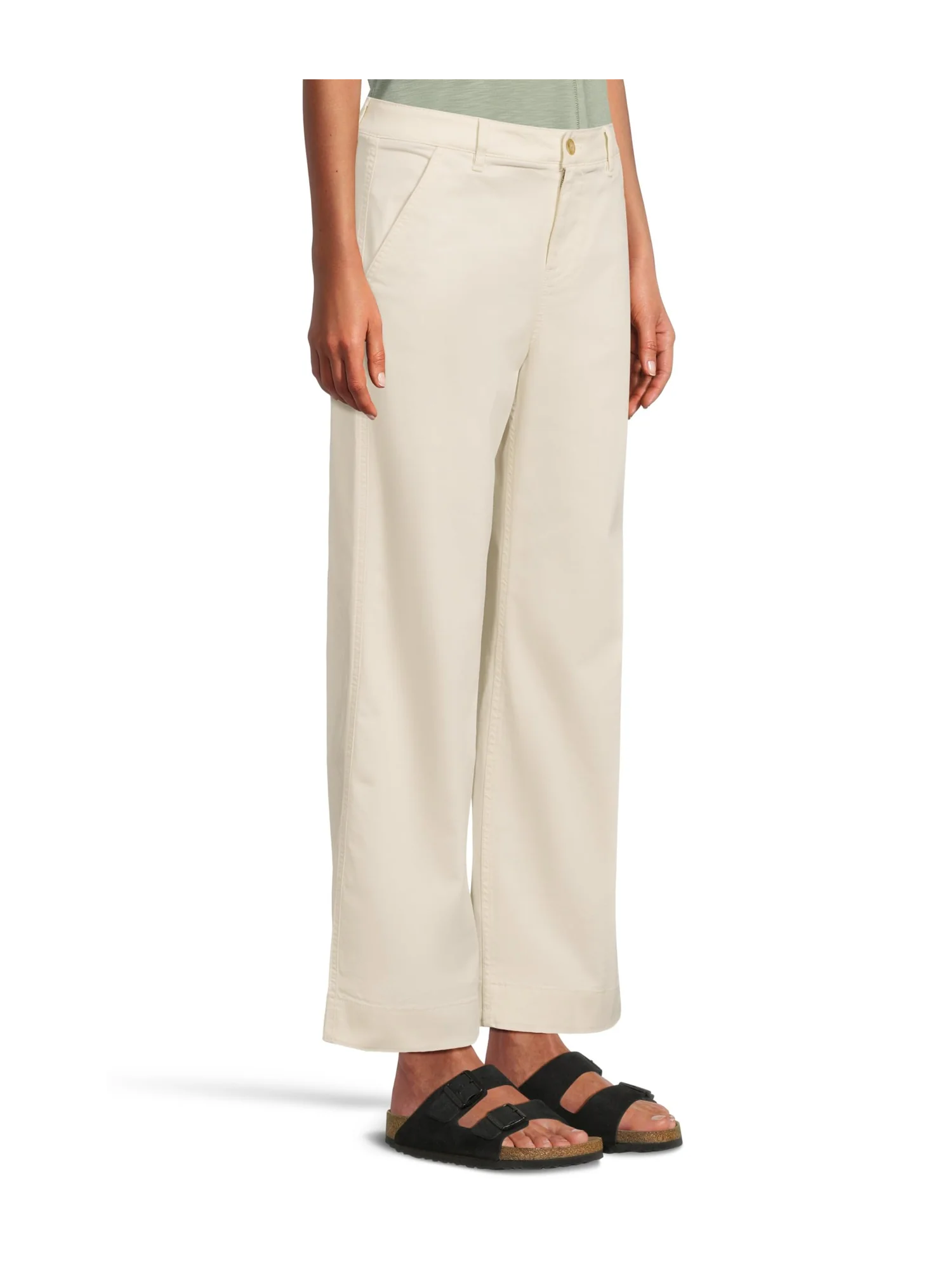 Джинсы L.L.Bean Comfort Stretch Chino Mid-Rise Wide-Leg Pants — изображение 2 из 5, серый
