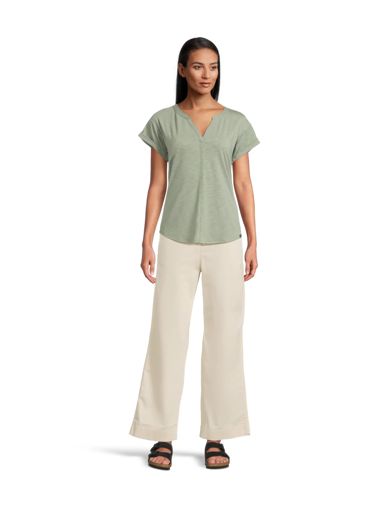 Джинсы L.L.Bean Comfort Stretch Chino Mid-Rise Wide-Leg Pants — изображение 5 из 5, серый