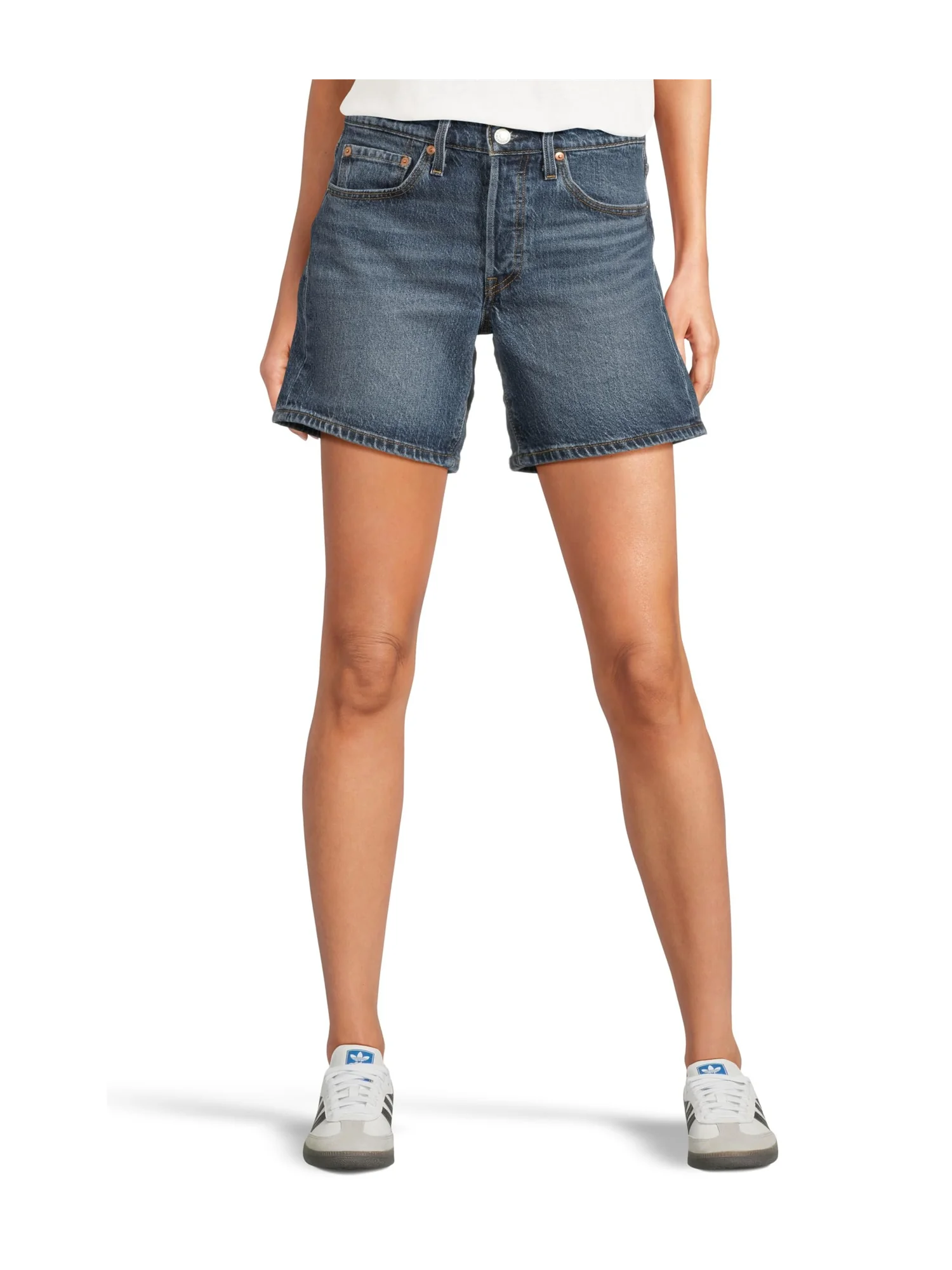 Шорты Levi's Premium 501 Mid Thigh Shorts, цвет Broken Midnight No DX