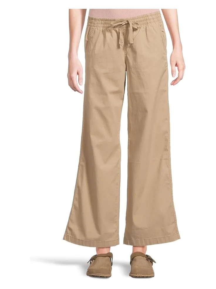 Брюки L.L.Bean Lakewashed Pull-On Wide-Leg Striped Chambray Pants
