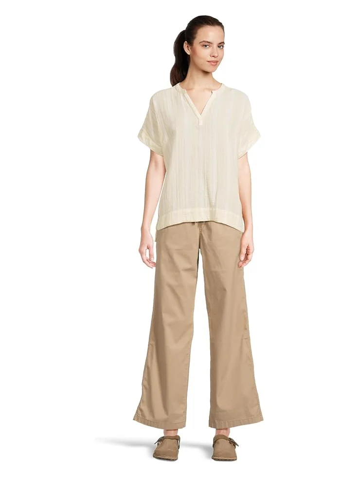 Брюки L.L.Bean Lakewashed Pull-On Wide-Leg Striped Chambray Pants — изображение 6 из 6, глубокий песочный
