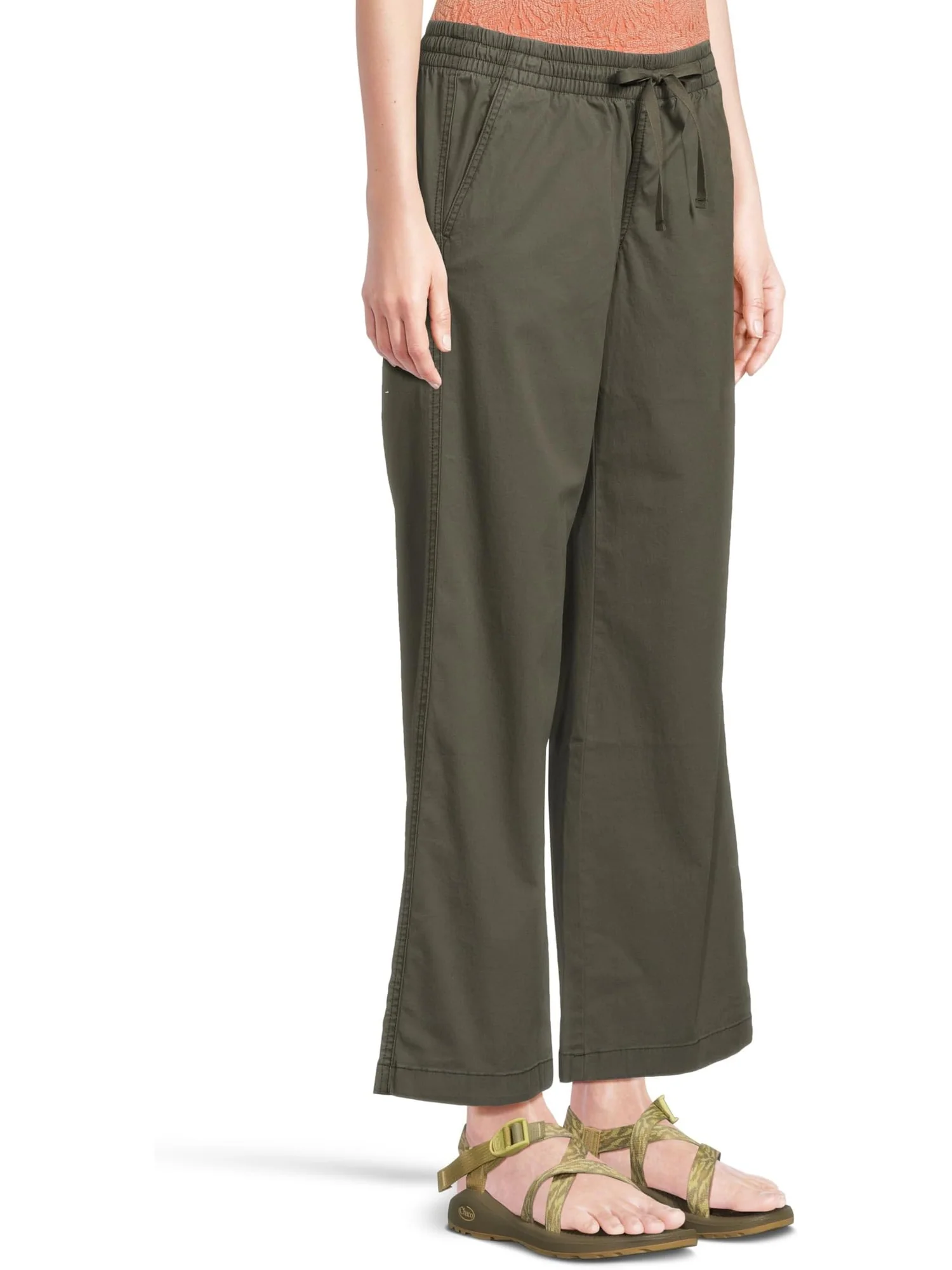 Брюки L.L.Bean Lakewashed Pull-On Wide Leg Pants — изображение 2 из 6, угольный