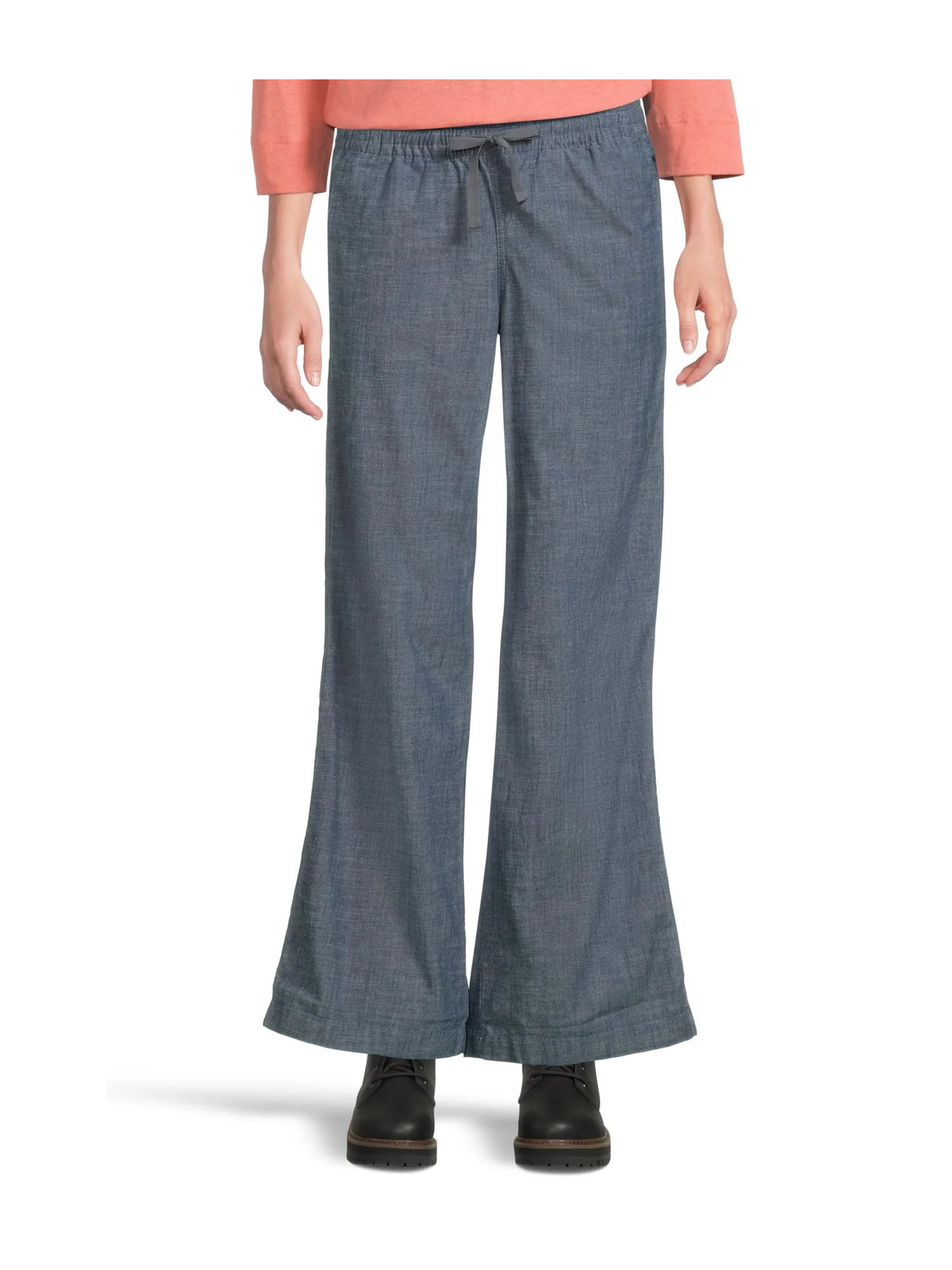 Брюки L.L.Bean Lakewashed Pull-On Wide Leg Pants — изображение 1 из 5, синий