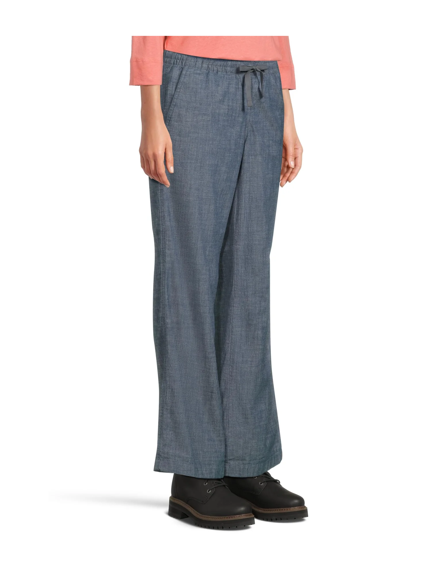 Брюки L.L.Bean Lakewashed Pull-On Wide Leg Pants — изображение 2 из 5, синий