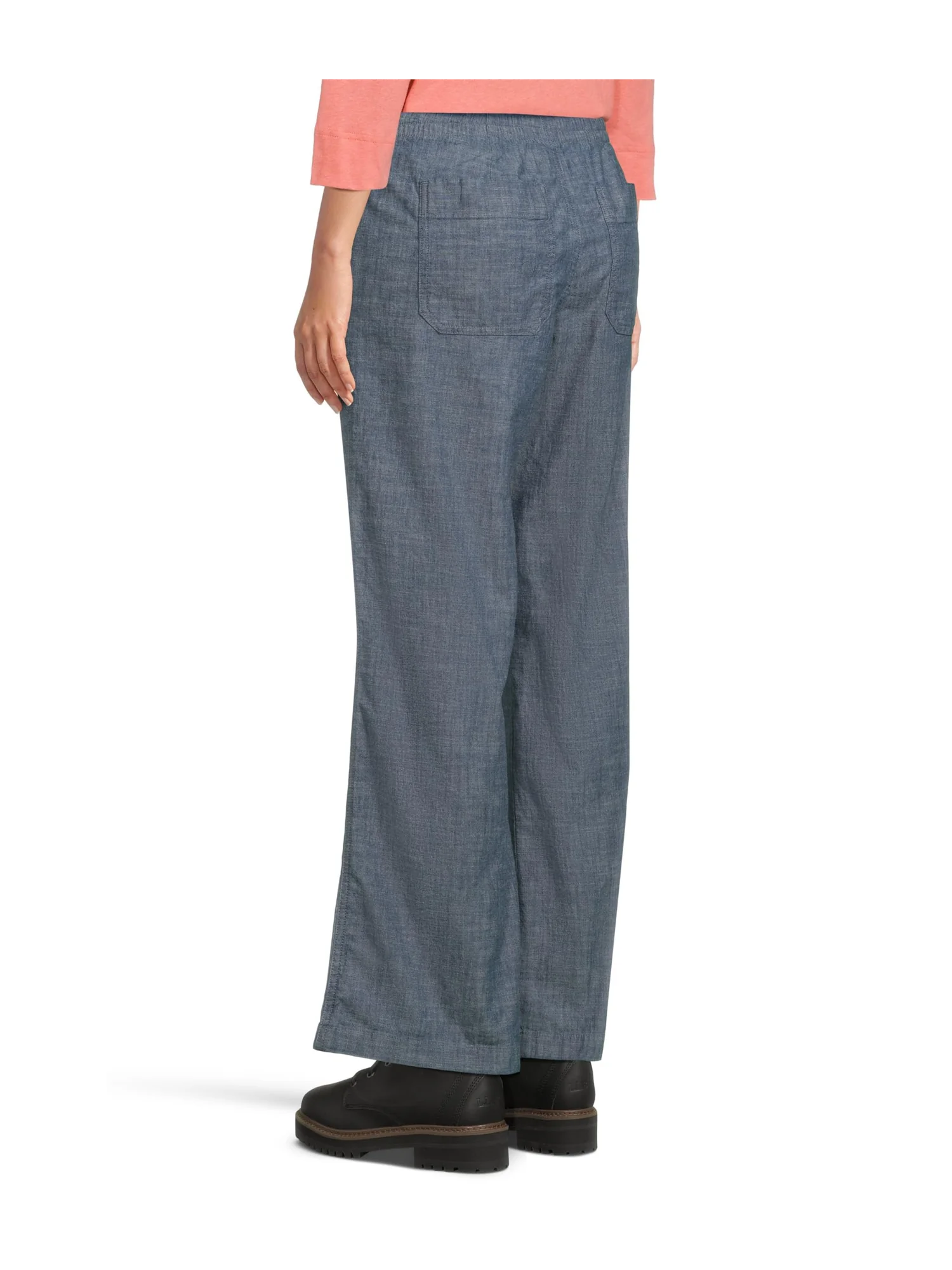Брюки L.L.Bean Lakewashed Pull-On Wide Leg Pants — изображение 3 из 5, синий