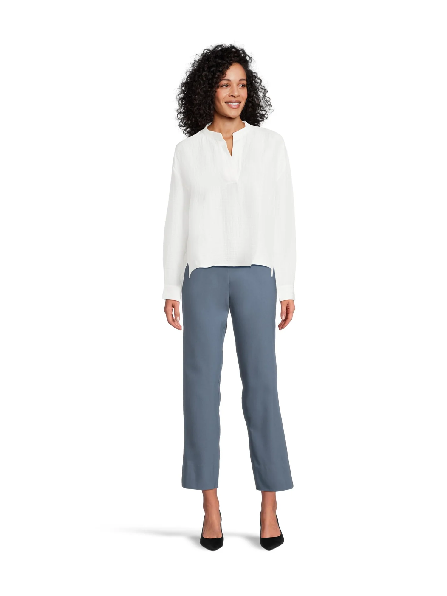 Брюки Krazy Larry Stretch Linen Wide Ankle — изображение 5 из 5, индиго