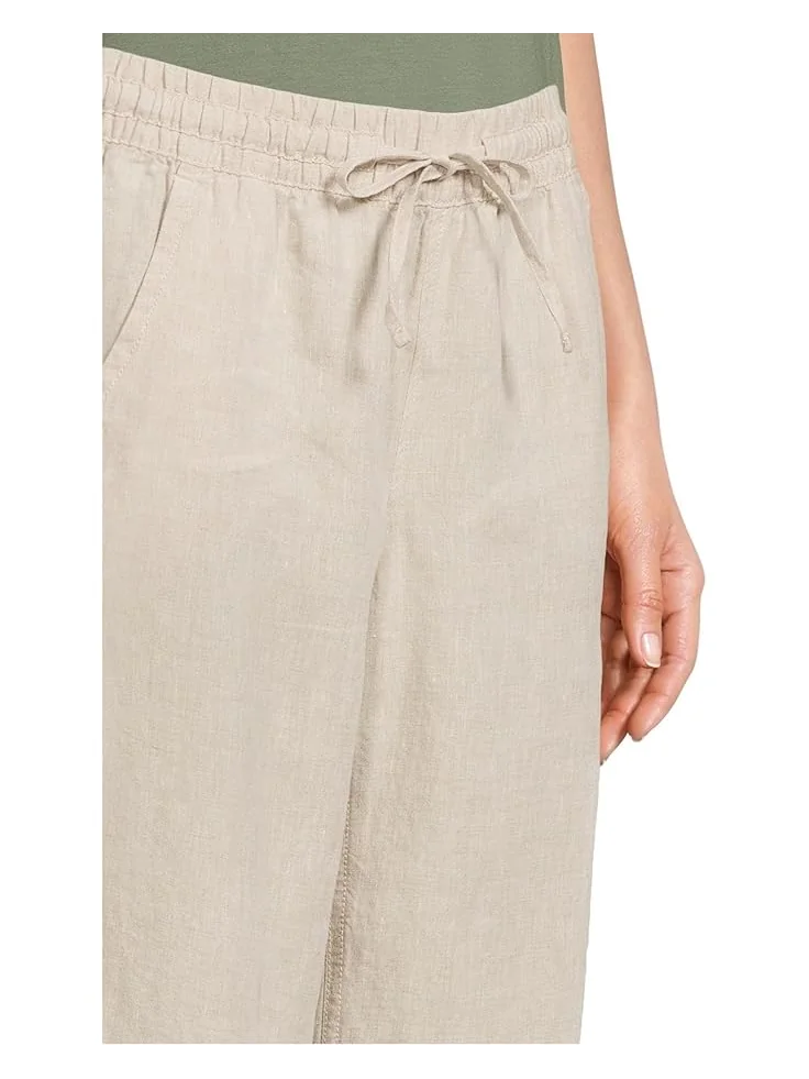 Брюки L.L.Bean Premium Linen Breezy Striped Pull-On Pants — изображение 4 из 5, овсяный