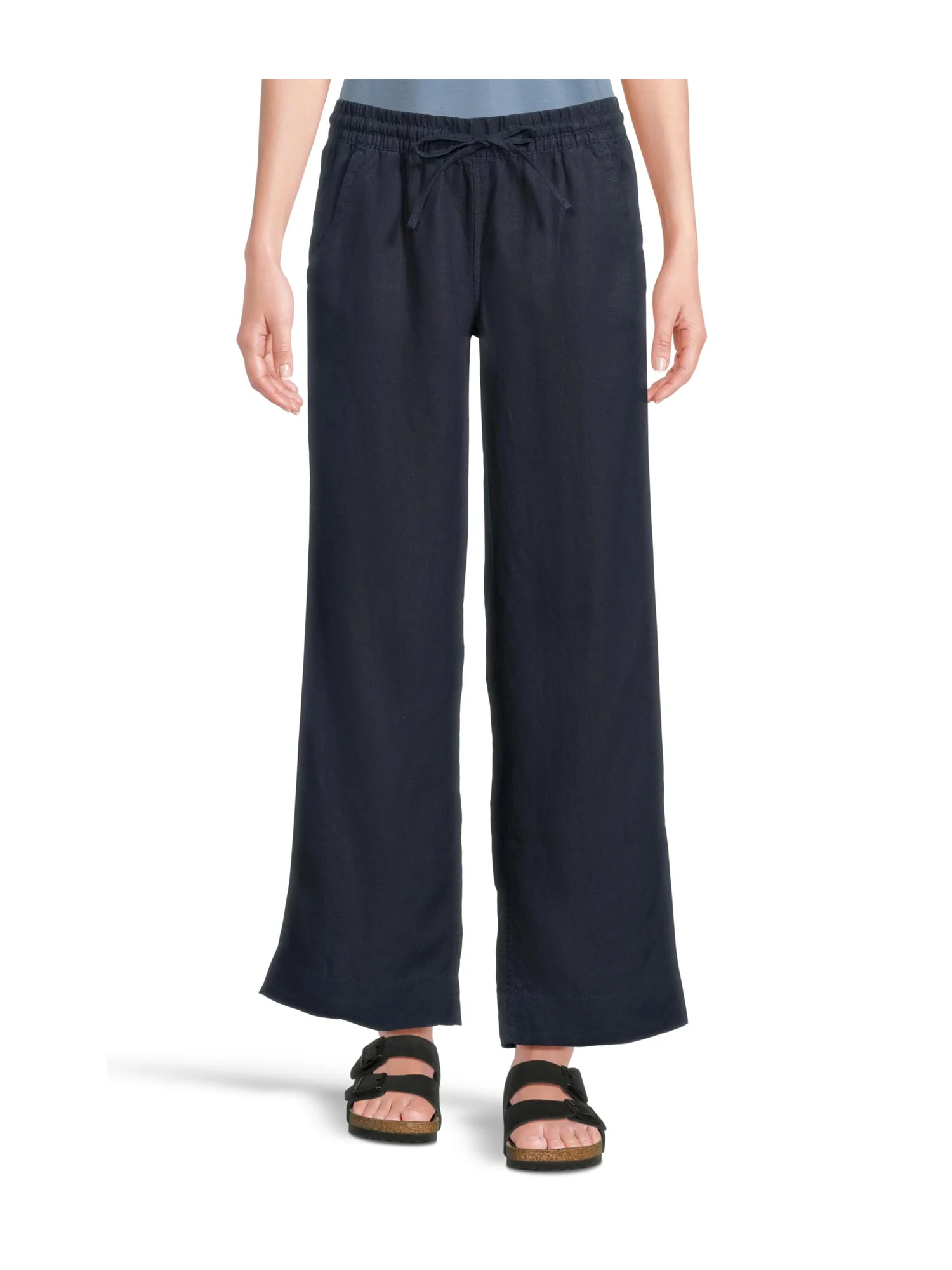 Брюки L.L.Bean Premium Linen Breezy Striped Pull-On Pants