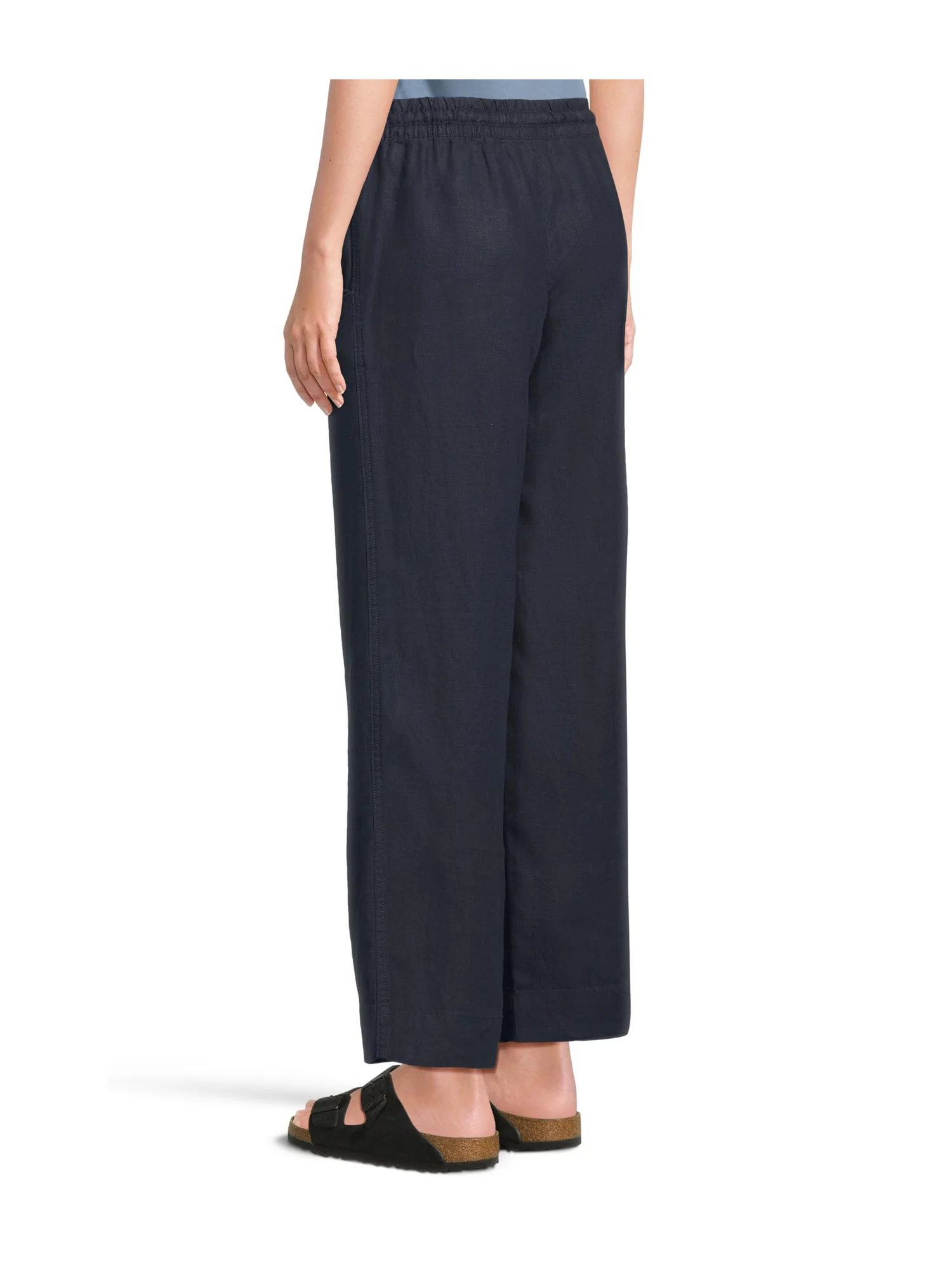 Брюки L.L.Bean Premium Linen Breezy Striped Pull-On Pants — изображение 3 из 5, классический темно-синий