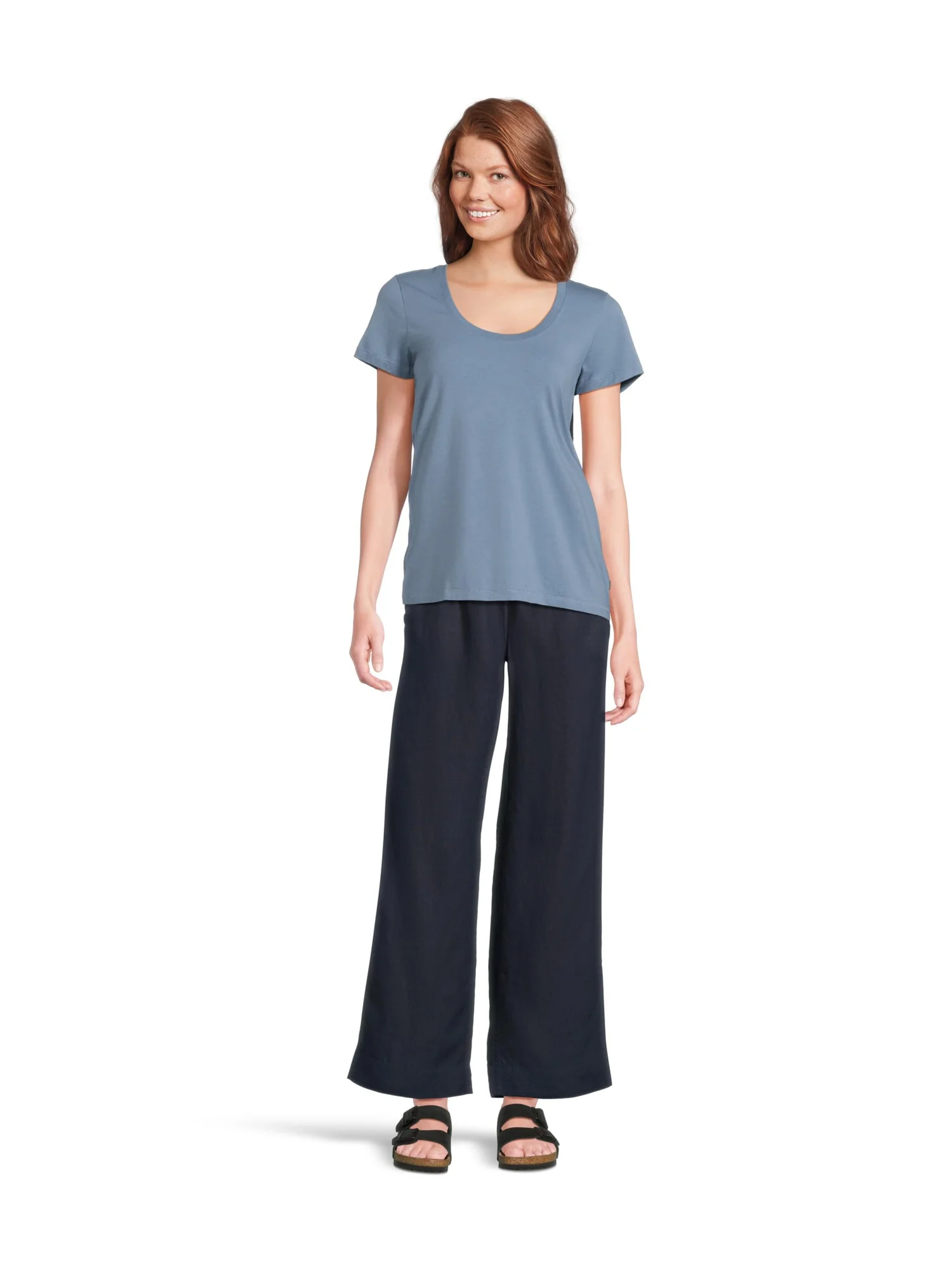 Брюки L.L.Bean Premium Linen Breezy Striped Pull-On Pants — изображение 5 из 5, классический темно-синий