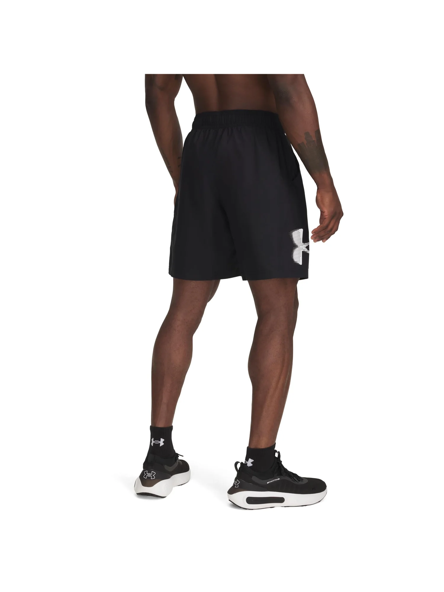 Шорты Under Armour Tech Woven Graphic Shorts — изображение 2 из 3, черный/белый