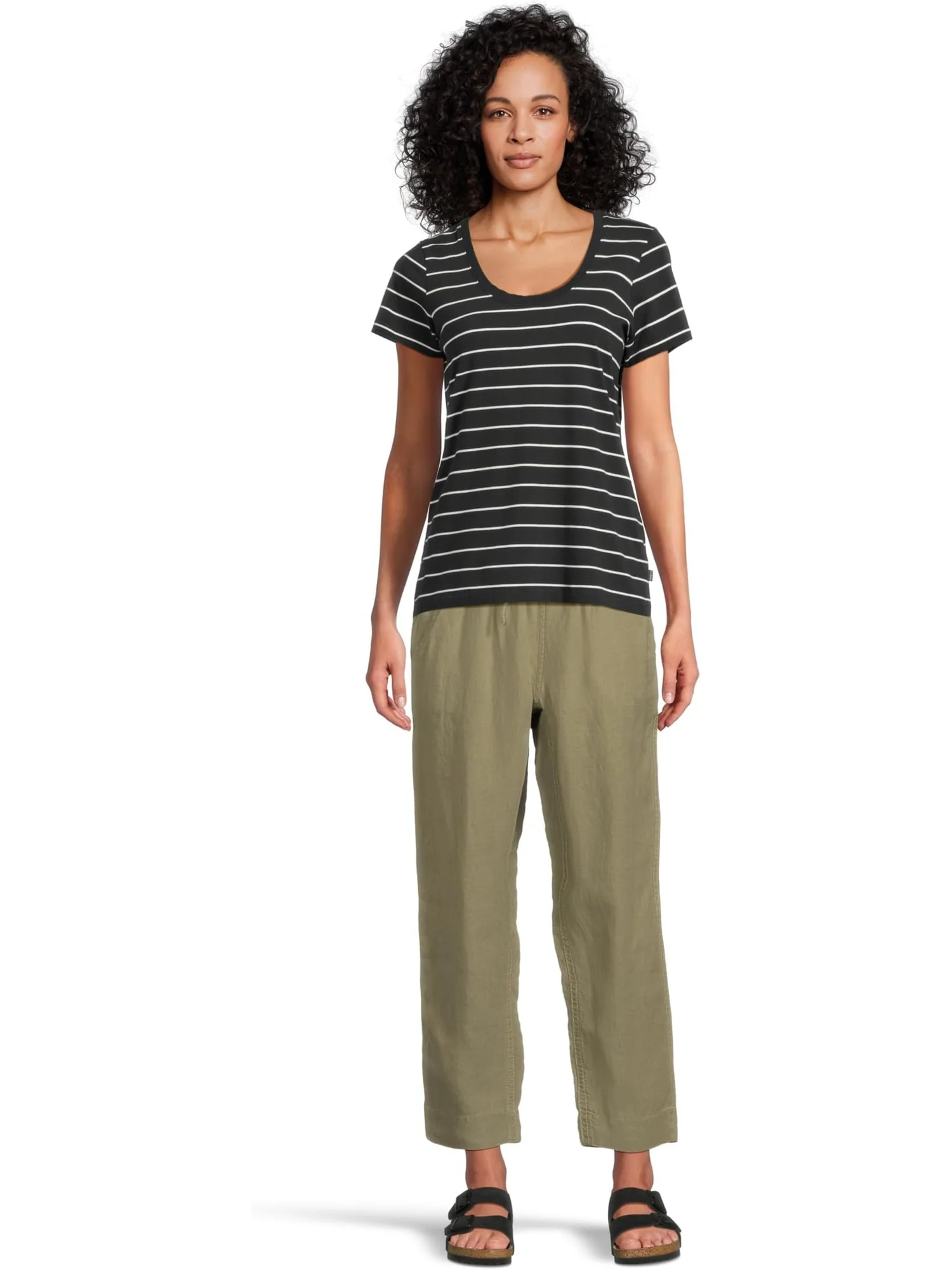 Джинсы L.L.Bean Women's Premium Linen Breezy Pull-On Ankle Pants — изображение 5 из 5, оливковый серый