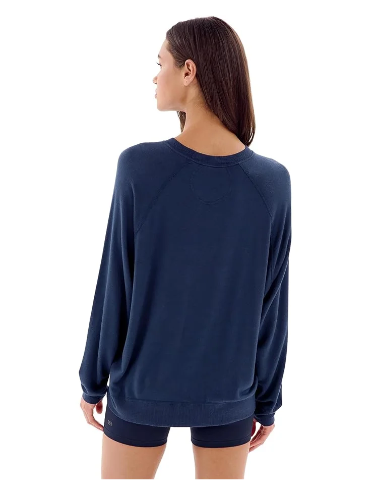 Толстовка Splits59 Andie Oversized Fleece Sweatshirt — изображение 3 из 4, синий