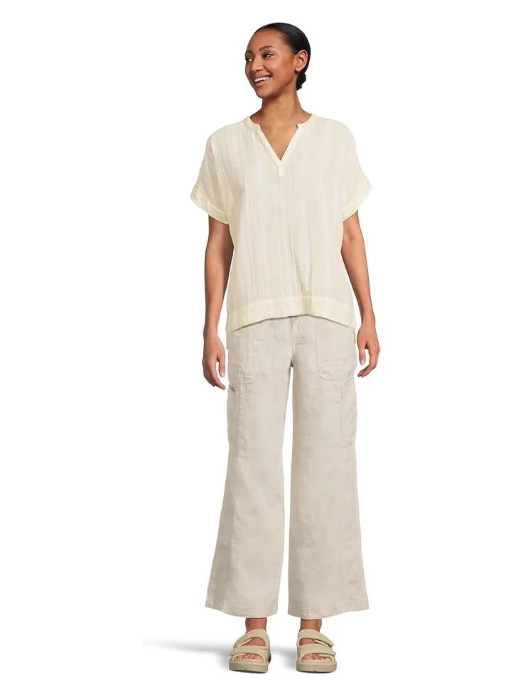 Джинсы L.L.Bean Premium Linen Breezy Mid-Rise Wide Leg Utility Pull-On Pants — изображение 4 из 4, овсяный