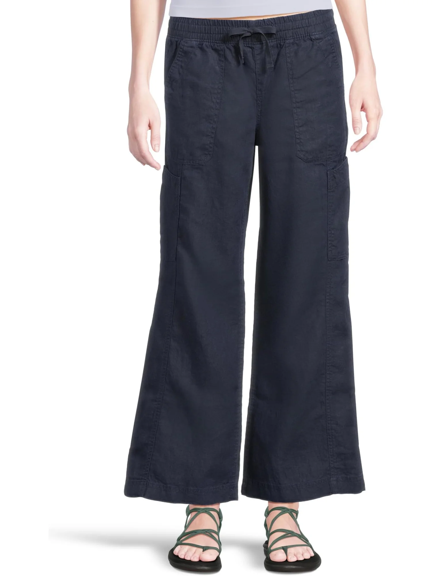 Джинсы L.L.Bean Women's Premium Linen Breezy Mid-Rise Wide Leg Utility Pull-On Pants