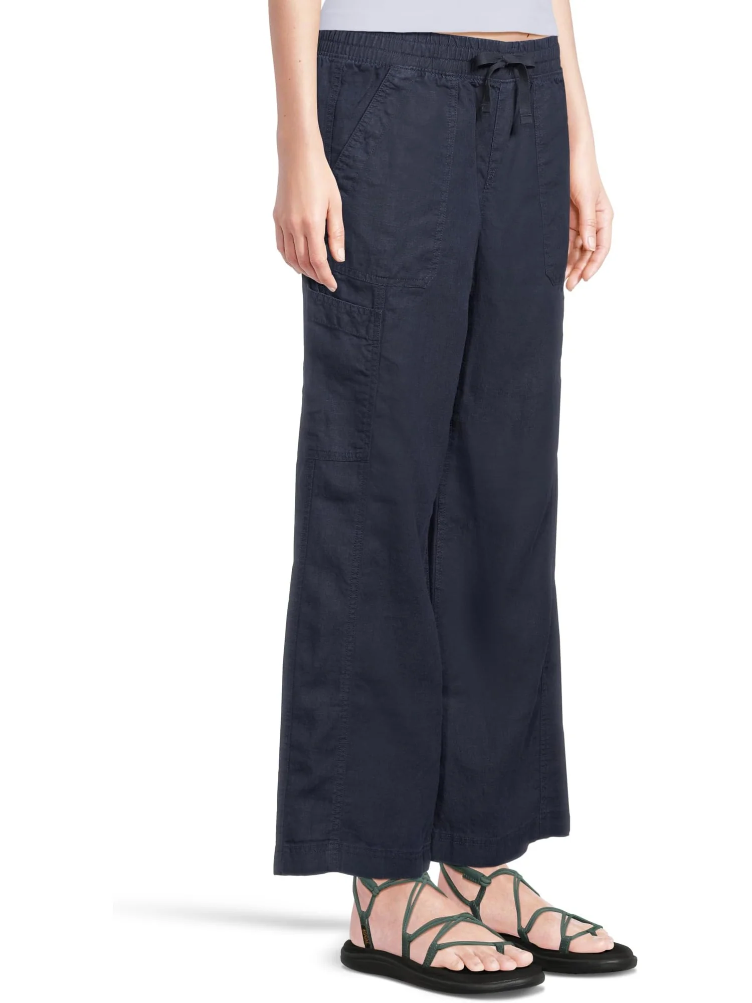 Джинсы L.L.Bean Women's Premium Linen Breezy Mid-Rise Wide Leg Utility Pull-On Pants — изображение 2 из 6