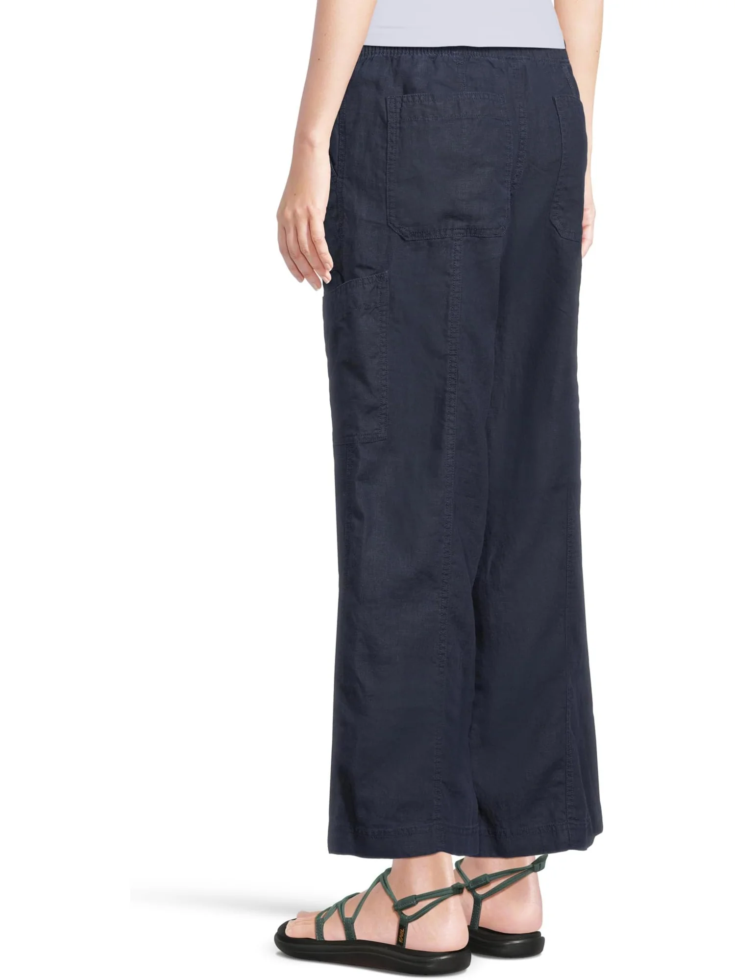 Джинсы L.L.Bean Women's Premium Linen Breezy Mid-Rise Wide Leg Utility Pull-On Pants — изображение 3 из 6
