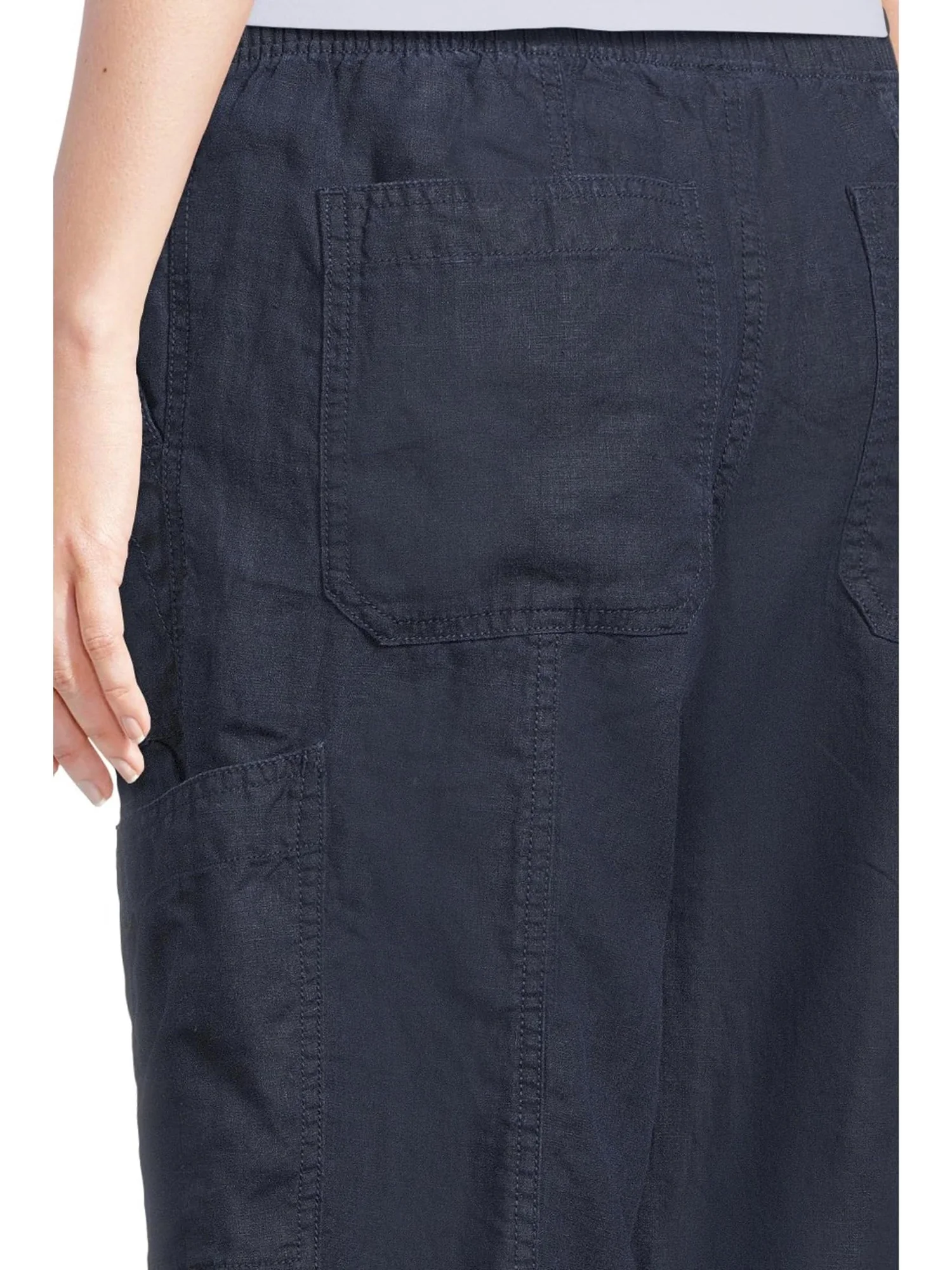 Джинсы L.L.Bean Women's Premium Linen Breezy Mid-Rise Wide Leg Utility Pull-On Pants — изображение 5 из 6