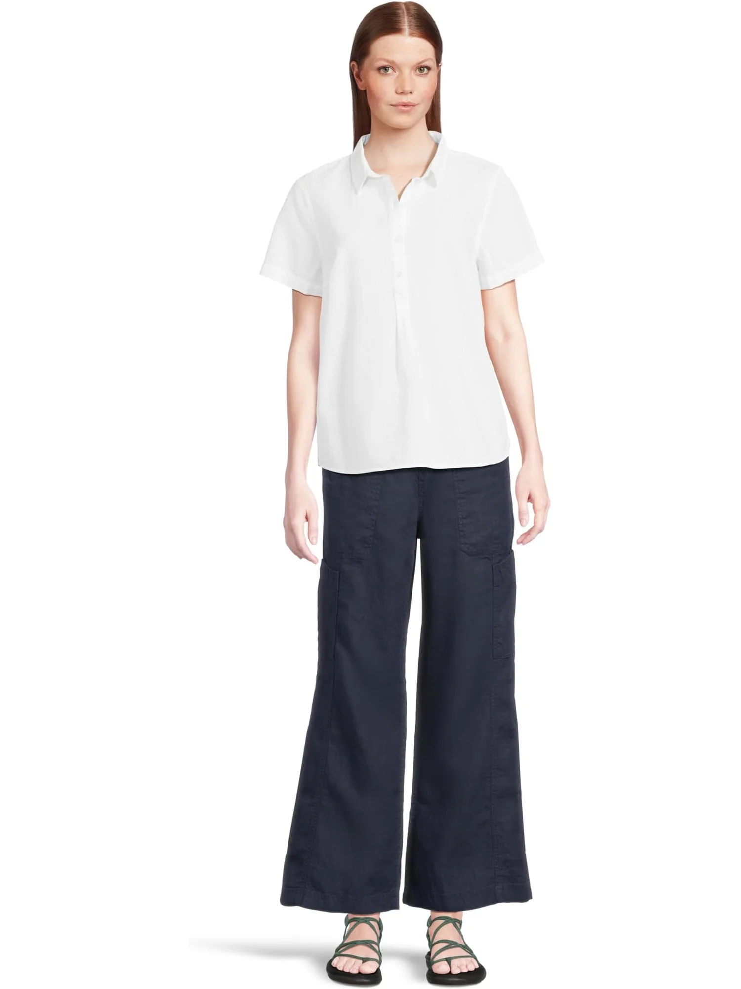 Джинсы L.L.Bean Women's Premium Linen Breezy Mid-Rise Wide Leg Utility Pull-On Pants — изображение 6 из 6