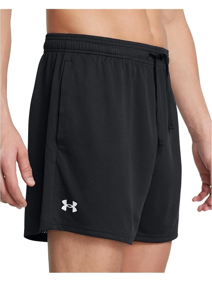 Шорты Under Armour Tech 6 Inch Mesh Shorts — изображение 3 из 4, черный/белый