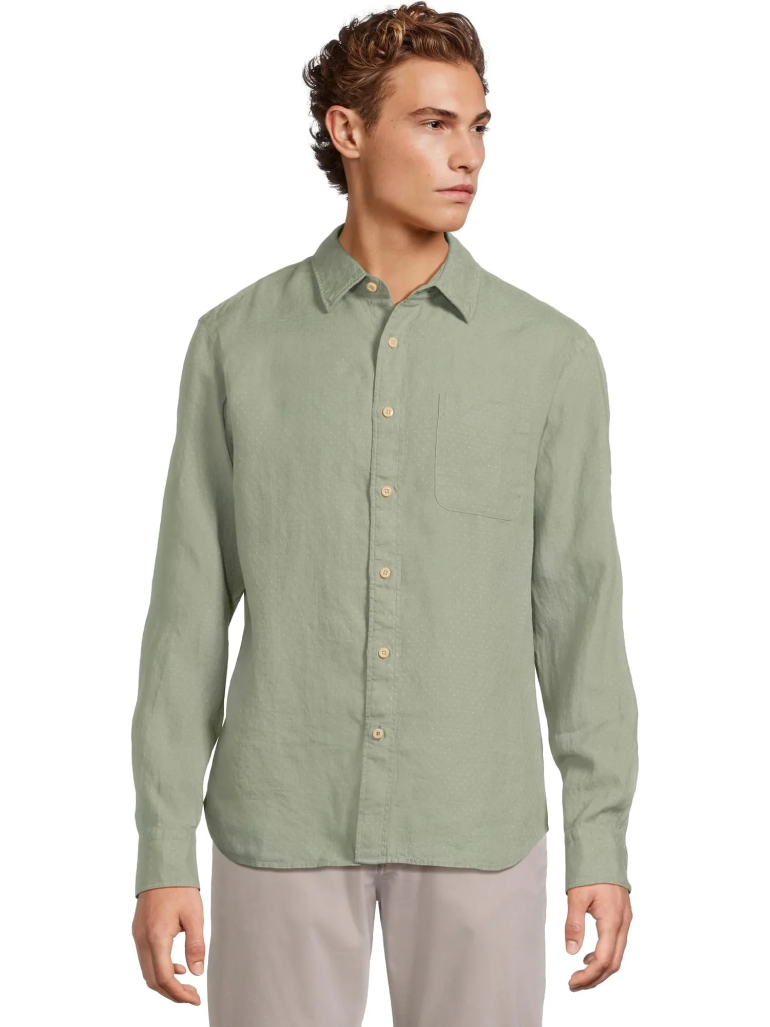 Рубашка Faherty Laguna Linen Shirt, цвет Fairfield Dobby — изображение 1 из 5