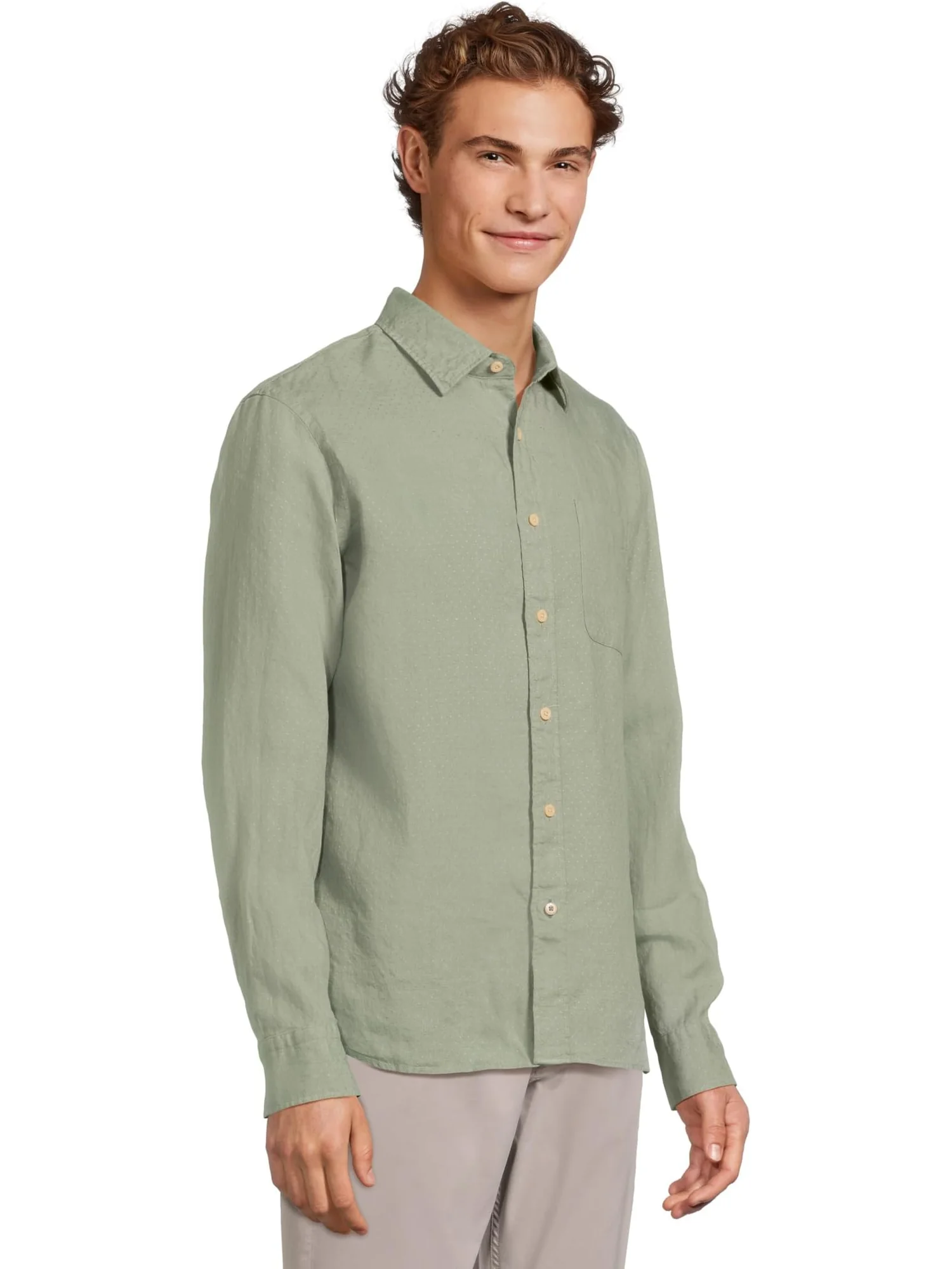 Рубашка Faherty Laguna Linen Shirt, цвет Fairfield Dobby — изображение 2 из 5
