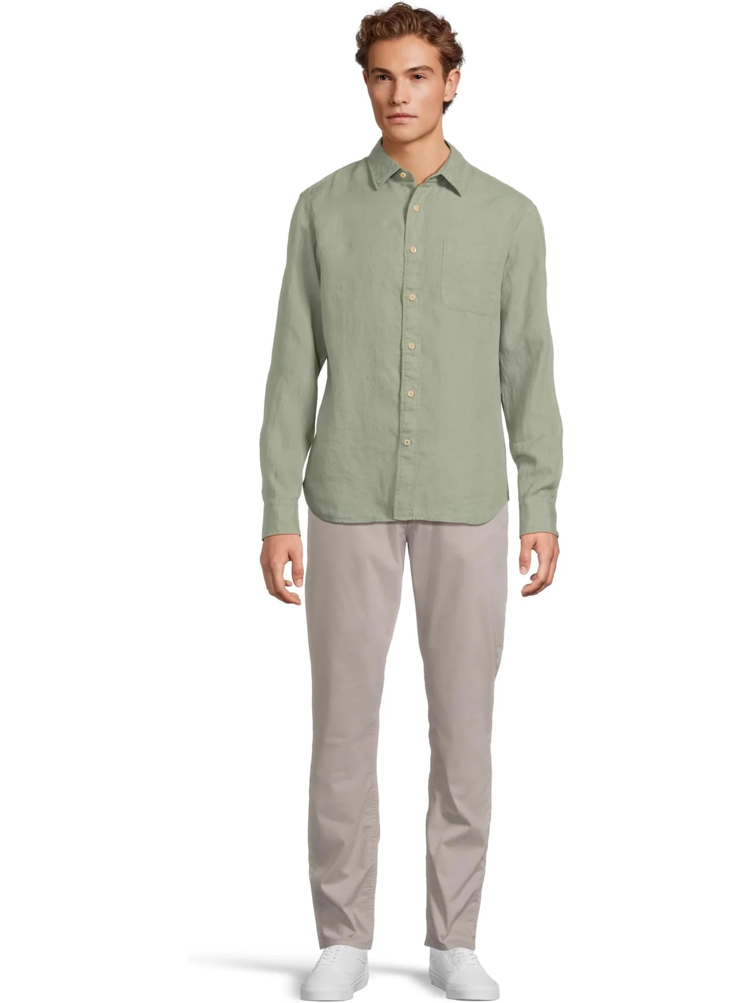 Рубашка Faherty Laguna Linen Shirt, цвет Fairfield Dobby — изображение 5 из 5