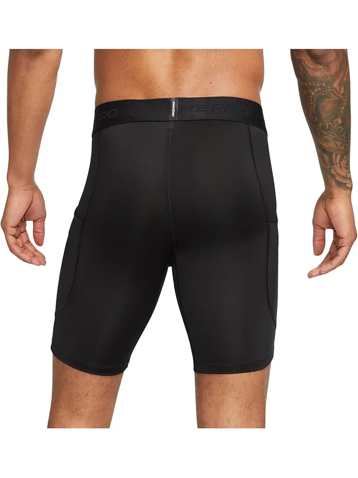 Шорты Nike Pro Dri-FIT Long Shorts — изображение 2 из 3, черный/белый