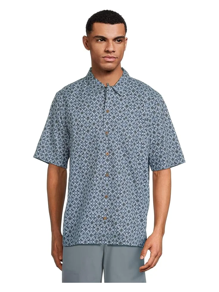 Рубашка L.L.Bean Tropics Shirt Short Sleeve Traditional Fit Print Shirt, цвет Mariner Geo