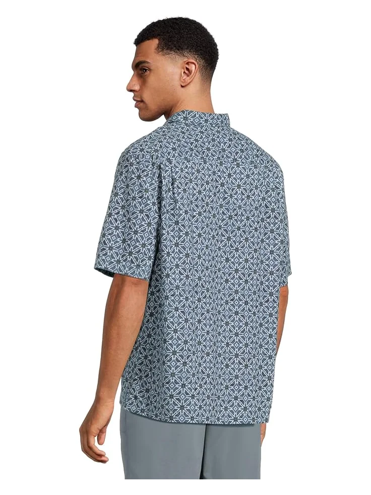 Рубашка L.L.Bean Tropics Shirt Short Sleeve Traditional Fit Print Shirt, цвет Mariner Geo — изображение 3 из 5
