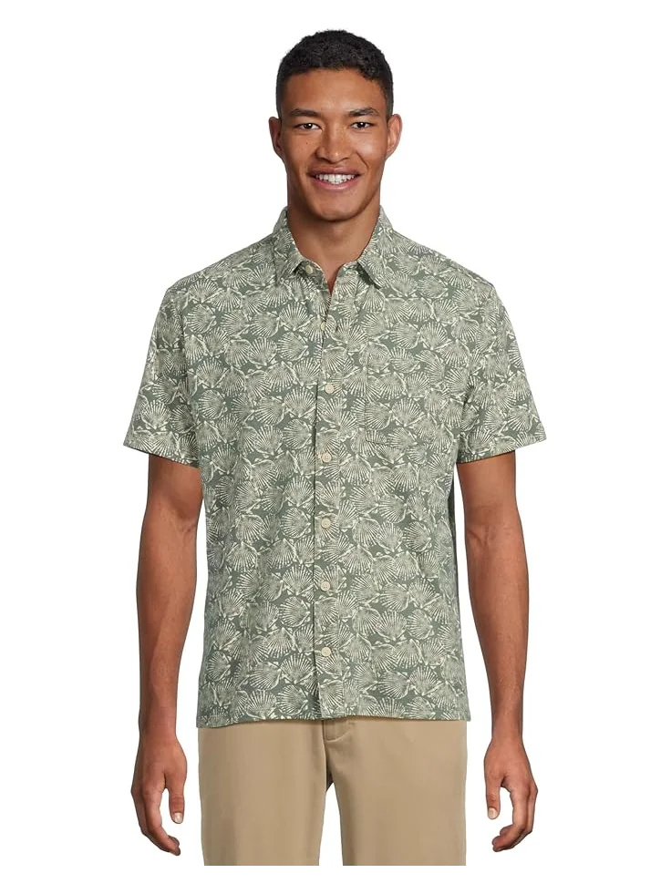 Рубашка L.L.Bean Lakewashed Performance Button Front Shirt Short Sleeve Traditional Fit Print