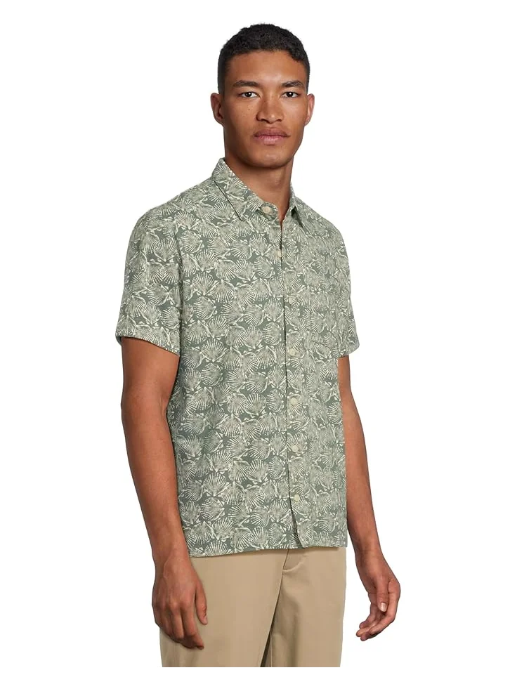 Рубашка L.L.Bean Lakewashed Performance Button Front Shirt Short Sleeve Traditional Fit Print — изображение 2 из 5, зеленый