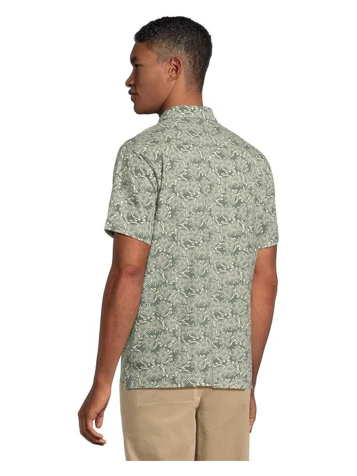 Рубашка L.L.Bean Lakewashed Performance Button Front Shirt Short Sleeve Traditional Fit Print — изображение 3 из 5, зеленый