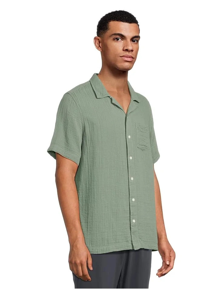 Рубашка L.L.Bean Vacationland Gauze Shirt Short Sleeve, Slightly Fitted — изображение 2 из 5, зеленый